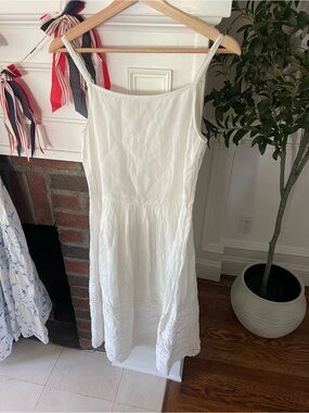 Sea New York xs euc White Eyelet Hem Spaghetti Strap Dress
